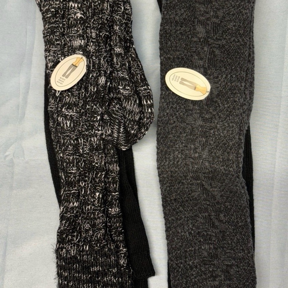 A&I Black and Grey Knit Boot Socks